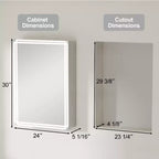 Pensile da bagno Alita con specchi e luci, 3 modalità di illuminazione, antiappannamento, dimmerabile, funzione memoria, presa di corrente, argento