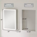 Pensile da bagno Alita con specchi e luci, 3 modalità di illuminazione, antiappannamento, dimmerabile, funzione memoria, presa di corrente, argento