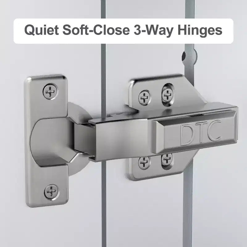 Pensile da bagno Alita con specchi e luci, 3 modalità di illuminazione, antiappannamento, dimmerabile, funzione memoria, presa di corrente, argento