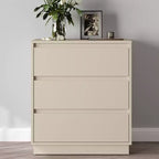 Heynemo Wide Nightstand Set of 2 with 3 Drawers, Modern Chest of Drawers for Bedroom, Large End Table with Hidden Pull-out System
