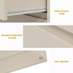 Heynemo Comodini Larghi con 3 Cassetti (Set da 2), Cassettiera Moderna per Camera da Letto, Tavolino d'Appoggio Grande con Sistema di Estrazione Nascosto