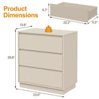 Heynemo Comodini Larghi con 3 Cassetti (Set da 2), Cassettiera Moderna per Camera da Letto, Tavolino d'Appoggio Grande con Sistema di Estrazione Nascosto