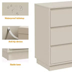 Heynemo Comodini Larghi con 3 Cassetti (Set da 2), Cassettiera Moderna per Camera da Letto, Tavolino d'Appoggio Grande con Sistema di Estrazione Nascosto