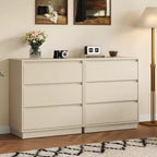 Heynemo Comodini Larghi con 3 Cassetti (Set da 2), Cassettiera Moderna per Camera da Letto, Tavolino d'Appoggio Grande con Sistema di Estrazione Nascosto
