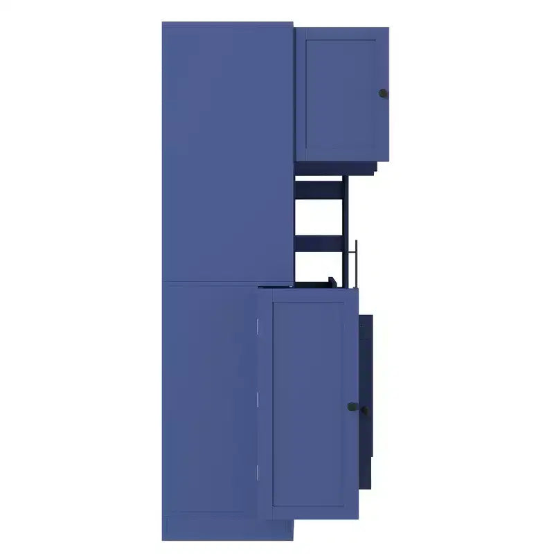 Credenza Whisen con vetrina, mobiletto estraibile e cassetto