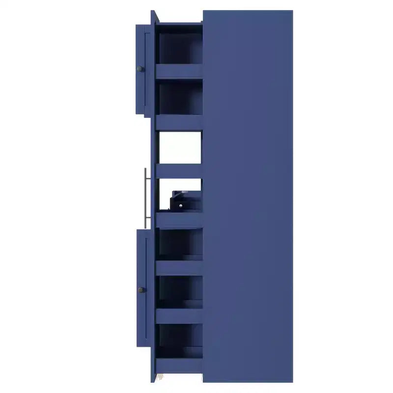 Credenza Whisen con vetrina, mobiletto estraibile e cassetto