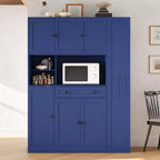 Credenza Whisen con vetrina, mobiletto estraibile e cassetto