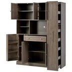 Credenza Whisen con vetrina, mobiletto estraibile e cassetto