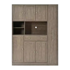 Credenza Whisen con vetrina, mobiletto estraibile e cassetto
