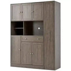 Credenza Whisen con vetrina, mobiletto estraibile e cassetto