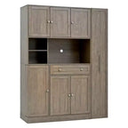 Credenza Whisen con vetrina, mobiletto estraibile e cassetto
