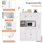 Credenza Whisen con vetrina, mobiletto estraibile e cassetto