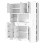 Credenza Whisen con vetrina, mobiletto estraibile e cassetto