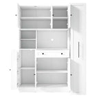 Credenza Whisen con vetrina, mobiletto estraibile e cassetto