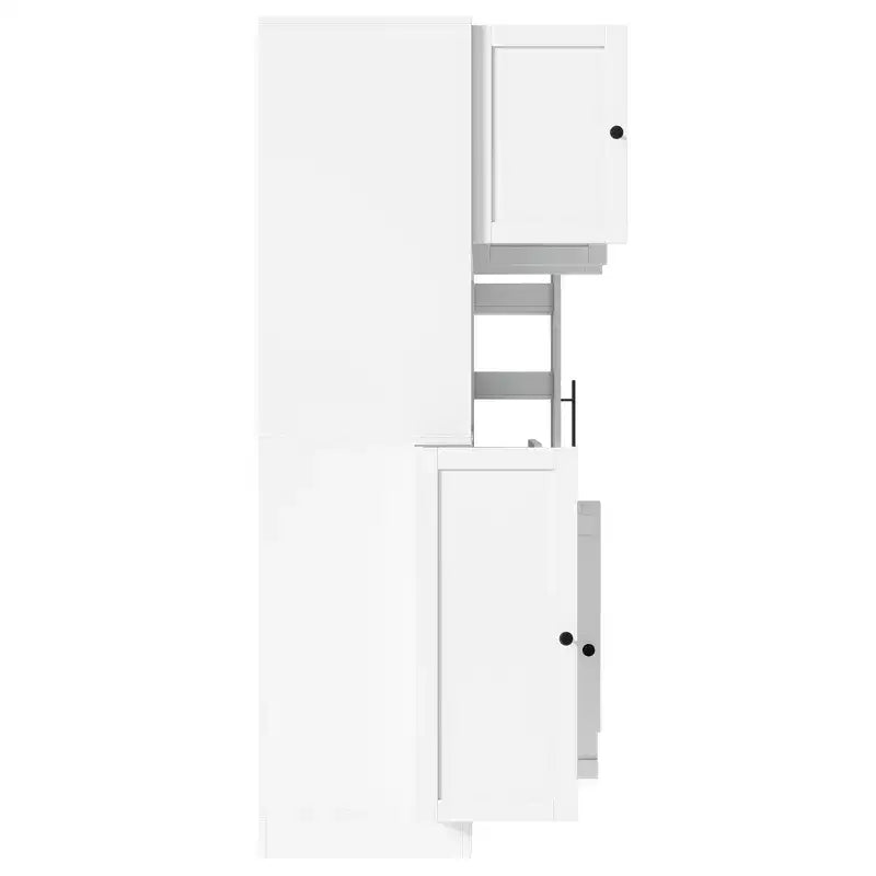 Credenza Whisen con vetrina, mobiletto estraibile e cassetto