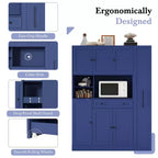 Credenza Whisen con vetrina, mobiletto estraibile e cassetto