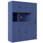 Credenza Whisen con vetrina, mobiletto estraibile e cassetto