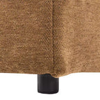 Divano in ciniglia multifunzionale Whisen con pouf modulare, porte USB e supporto per telefono
