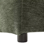 Divano in ciniglia multifunzionale Whisen con pouf modulare, porte USB e supporto per telefono