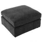Divano in ciniglia multifunzionale Whisen con pouf modulare, porte USB e supporto per telefono