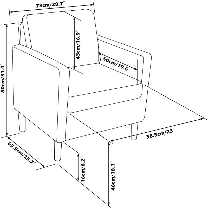 TYBOATLE Decor Set di 2 poltrone comode in lino con braccioli rotondi per soggiorno, sedia da lettura e relax con schienale alto per soggiorno, camera da letto, sala d'attesa, grigio