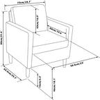 TYBOATLE Decor Set di 2 poltrone comode in lino con braccioli rotondi per soggiorno, sedia da lettura e relax con schienale alto per soggiorno, camera da letto, sala d'attesa, grigio