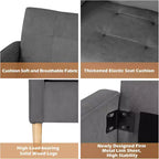 TYBOATLE Decor Set di 2 poltrone comode in lino con braccioli rotondi per soggiorno, sedia da lettura e relax con schienale alto per soggiorno, camera da letto, sala d'attesa, grigio