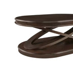 Tavolino da caffè in legno con base a X, tavolino da cocktail ovale da 44" con contenitore, tavolino da centro divano - ModernLuxe