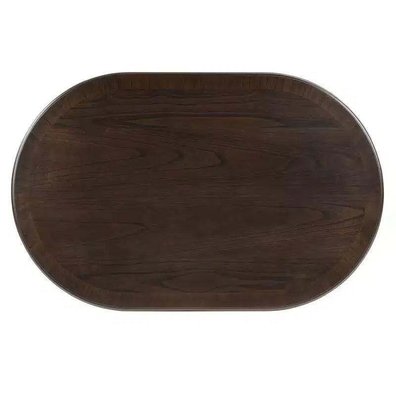 Tavolino da caffè in legno con base a X, tavolino da cocktail ovale da 44" con contenitore, tavolino da centro divano - ModernLuxe