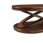 Tavolino da caffè in legno con base a X, tavolino da cocktail ovale da 44" con contenitore, tavolino da centro divano - ModernLuxe