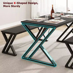 Set tavolo da pranzo e sedie MS PB a forma di X, 3 pezzi - Durevole, elegante, salvaspazio, facile da pulire, seduta confortevole