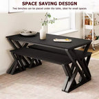 Set tavolo da pranzo e sedie MS PB a forma di X, 3 pezzi - Durevole, elegante, salvaspazio, facile da pulire, seduta confortevole