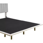 Acekool Moderno Letto Matrimoniale Queen Size Fluttuante con Luci Notturne a Sensore di Movimento, Piattaforma Imbottita, Senza Rumore, Beige
