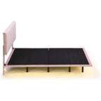 Acekool Moderno Letto Matrimoniale Queen Size Fluttuante con Luci Notturne a Sensore di Movimento, Piattaforma Imbottita, Senza Rumore, Beige