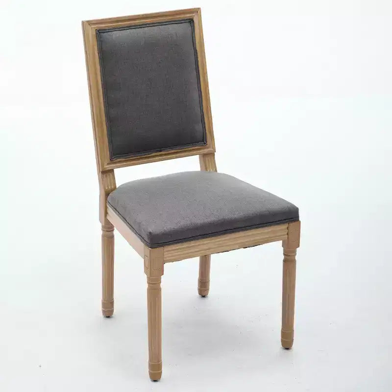CLIHOME Set di 2 sedie in stile francese, sedie da pranzo Louis con schienale quadrato e struttura in legno massiccio
