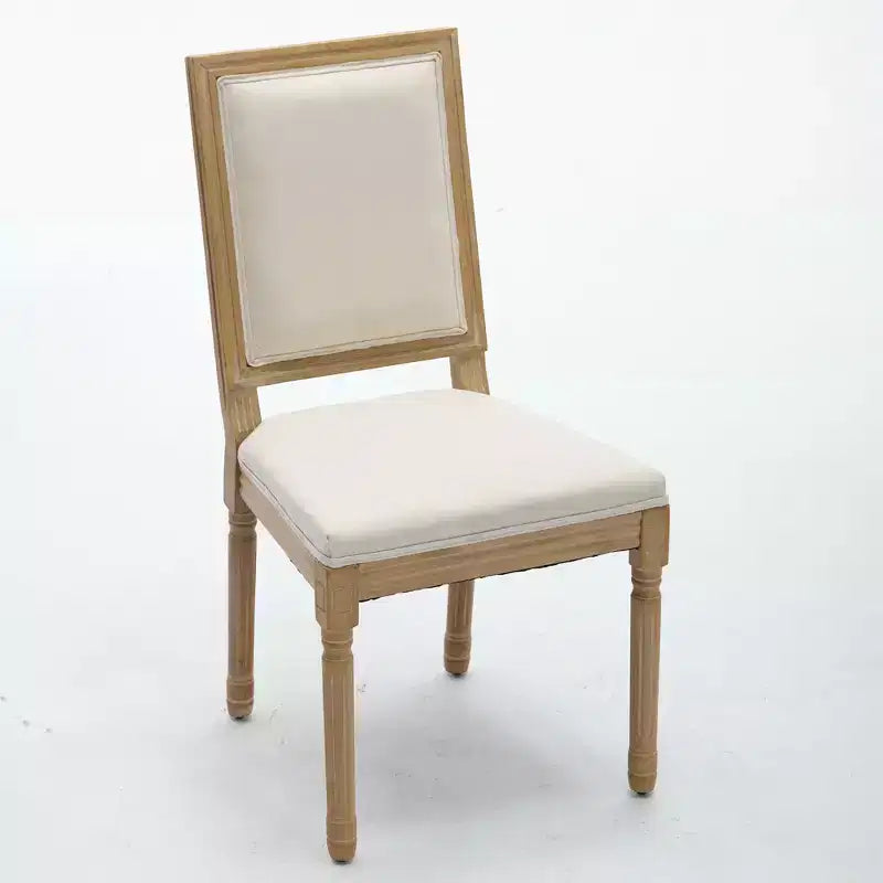 CLIHOME Set di 2 sedie in stile francese, sedie da pranzo Louis con schienale quadrato e struttura in legno massiccio