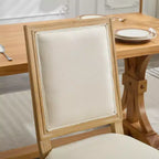 CLIHOME Set di 2 sedie in stile francese, sedie da pranzo Louis con schienale quadrato e struttura in legno massiccio