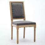 CLIHOME Set di 2 sedie in stile francese, sedie da pranzo Louis con schienale quadrato e struttura in legno massiccio