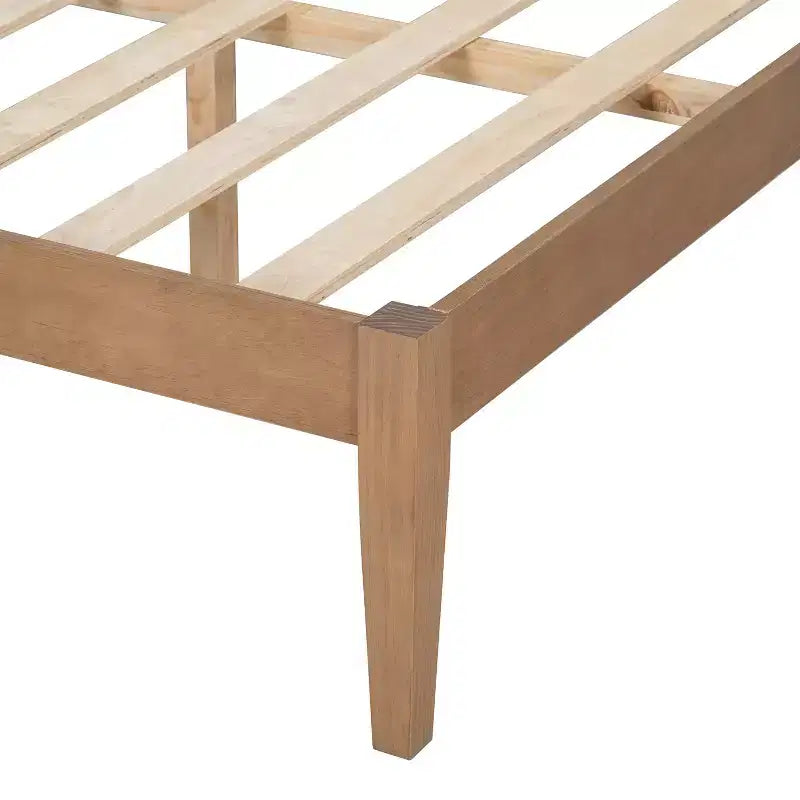 Christopher Knight Home Letto a piattaforma matrimoniale Callista in legno con testiera intrecciata in ecopelle