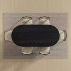 PexFix 67 x 33,5 Tavolo da pranzo in legno massello nero stile fattoria con gambe a V e piano in legno ovale per sale da pranzo moderne e riunioni di famiglia