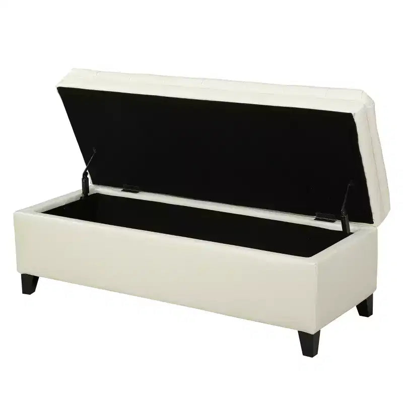 GDFStudio Heathbrooke Pouf contenitore imbottito in ecopelle trapuntata contemporanea