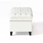 GDFStudio Heathbrooke Pouf contenitore imbottito in ecopelle trapuntata contemporanea