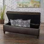 GDFStudio Heathbrooke Pouf contenitore imbottito in ecopelle trapuntata contemporanea