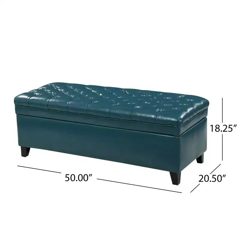 GDFStudio Heathbrooke Pouf contenitore imbottito in ecopelle trapuntata contemporanea