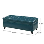 GDFStudio Heathbrooke Pouf contenitore imbottito in ecopelle trapuntata contemporanea