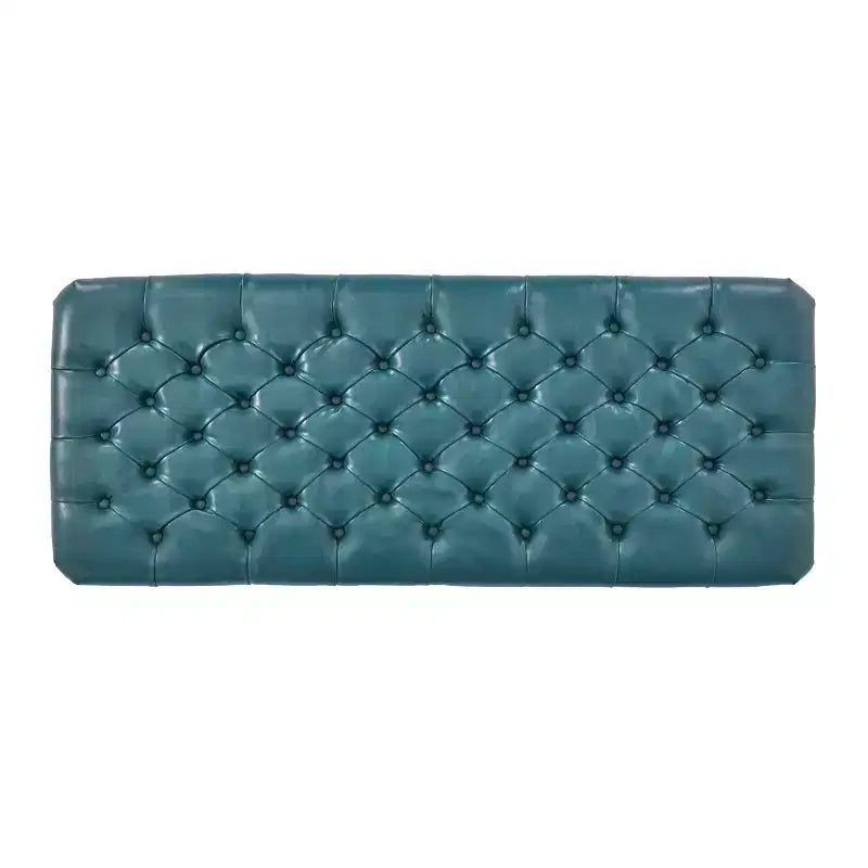 GDFStudio Heathbrooke Pouf contenitore imbottito in ecopelle trapuntata contemporanea