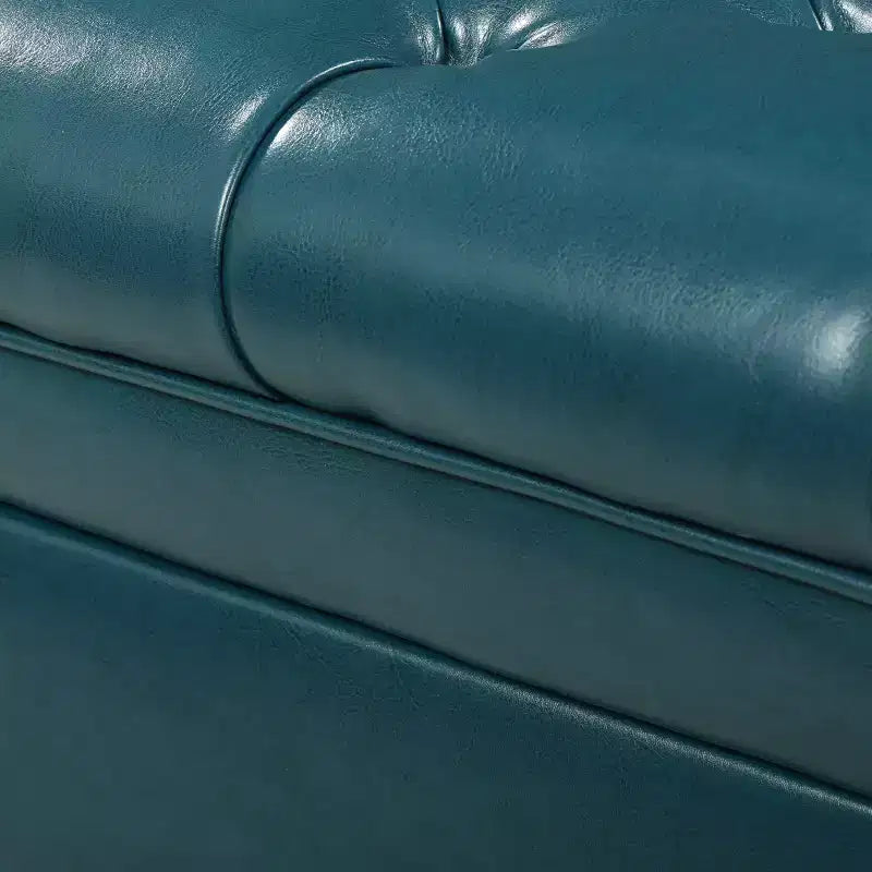 GDFStudio Heathbrooke Pouf contenitore imbottito in ecopelle trapuntata contemporanea