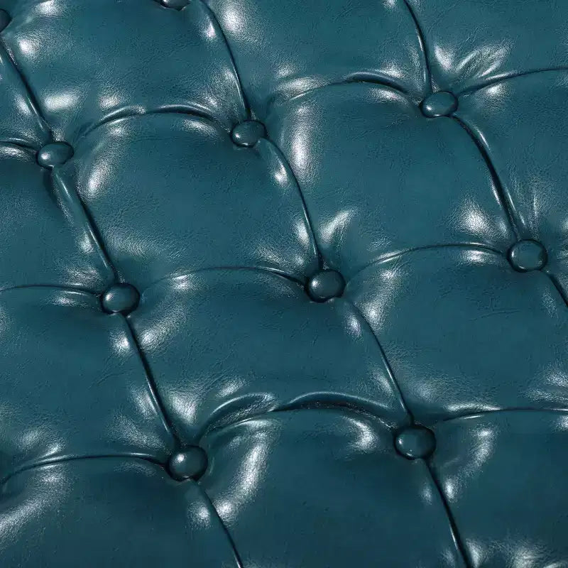 GDFStudio Heathbrooke Pouf contenitore imbottito in ecopelle trapuntata contemporanea