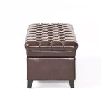 GDFStudio Heathbrooke Pouf contenitore imbottito in ecopelle trapuntata contemporanea