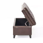 GDFStudio Heathbrooke Pouf contenitore imbottito in ecopelle trapuntata contemporanea